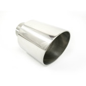 Universal Round Exhaust Tail Pipe Muffler Tip 100mm Length 120mm Mounting Diameter 65mm