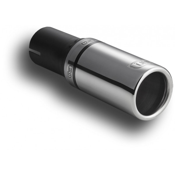 Universal Round Exhaust Tail Pipe Muffler Tip, 60mm Length, 90mm Mounting Diameter, 50mm