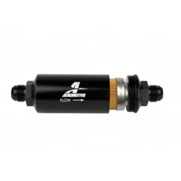 10 Micron Black Fuel Filter with Male AN-10 Ports & Cellulose Element