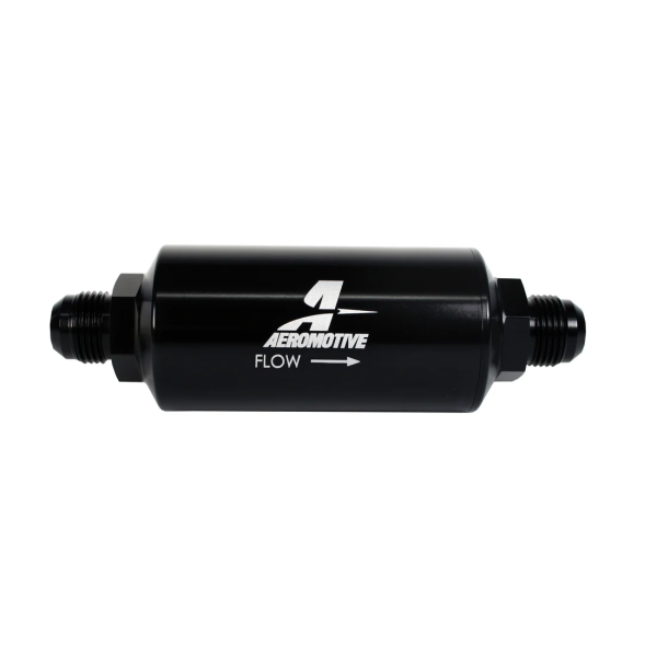 10 Micron Black Fuel Filter with Male AN-10 Ports & Cellulose Element
