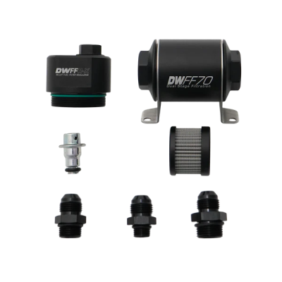 70mm Billet Fuel Filter Regulator 10 Micron with 8AN Fittings DWFFR-X