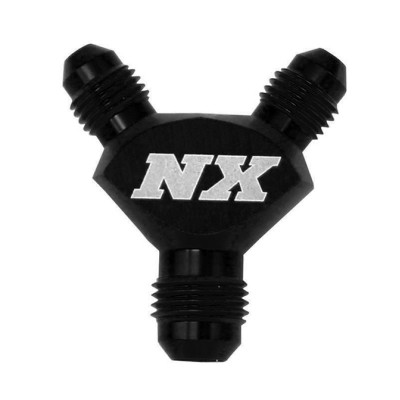 AN10 x AN8 Billet Pure-Flo Y Fitting Black NX 16390