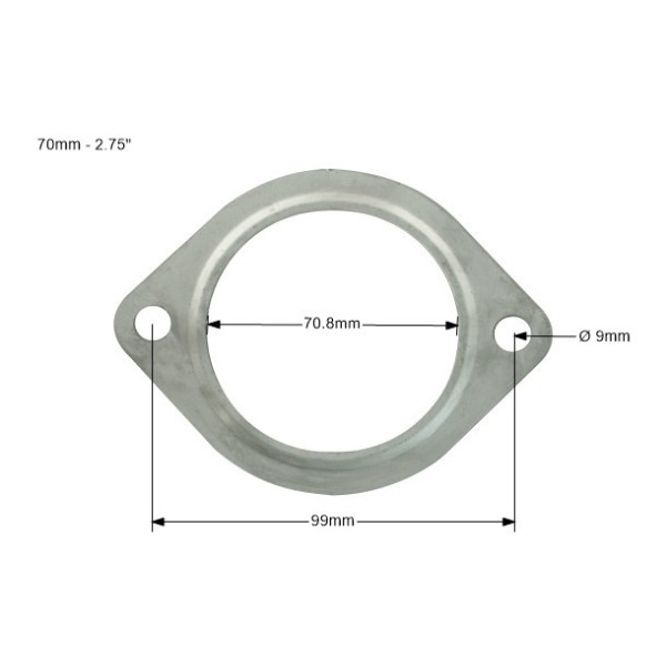 70mm Exhaust Gasket with 2 Screws - Durable Seal