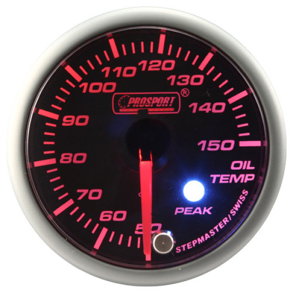 Oil Temperature Indicator Stepper Motor Peak Series 52mm Amber