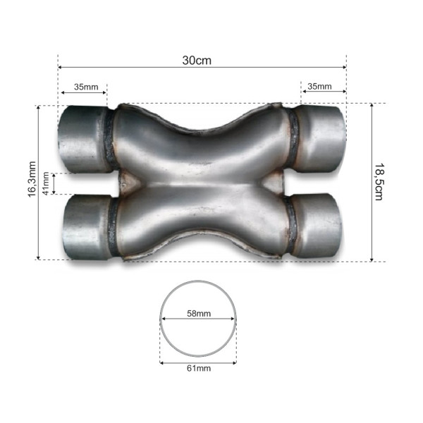57mm X-Pipe Exhaust System for Enhanced Performance