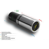 Universal Exhaust Tail Pipe Muffler Tip Round 60mm Length 90mm Mounting Diameter 45mm
