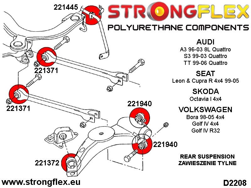Strongflex Rear Suspension Bush Kit for