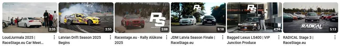 RaceStage.eu YouTube Desktop